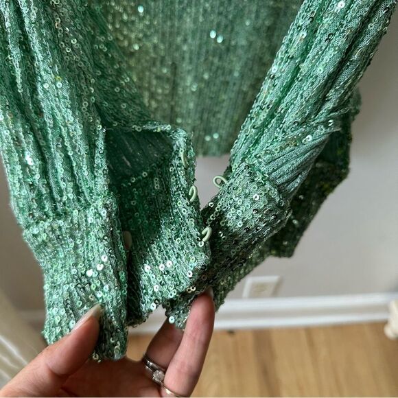 Mac Duggal Sequin Blouson Sleeve Dress - Picture 6 of 9